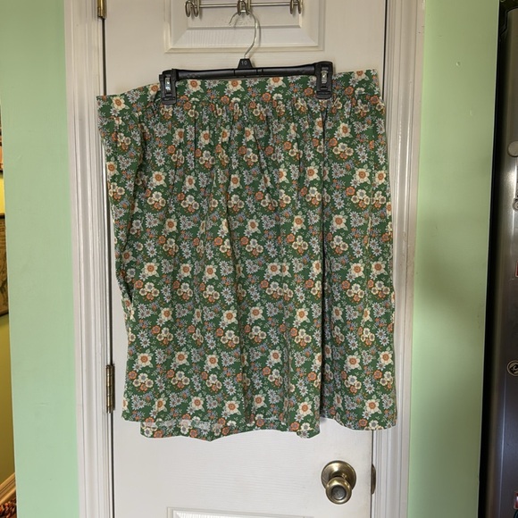 Mod Cloth More Than Charming Green Floral Midi Skirt Mother Nature Cotton 1X - Picture 8 of 8